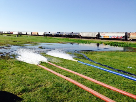 Pumping water down Golf Course